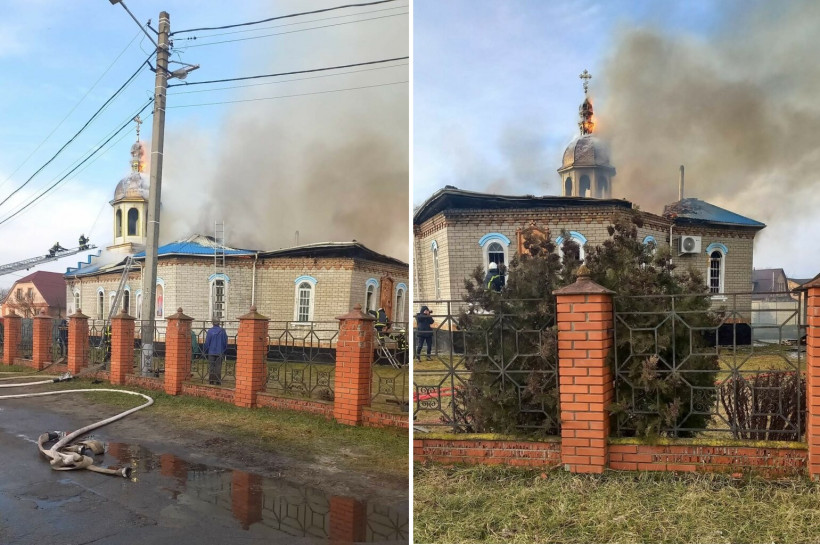 Під Києвом палає Свято-Миколаївська церква