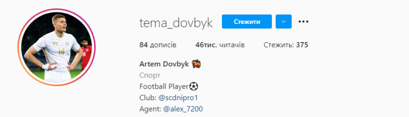 Проснулся знаменитым: после победного гола на Евро у Артема Довбика резко возросло число подписчиков в Instagram