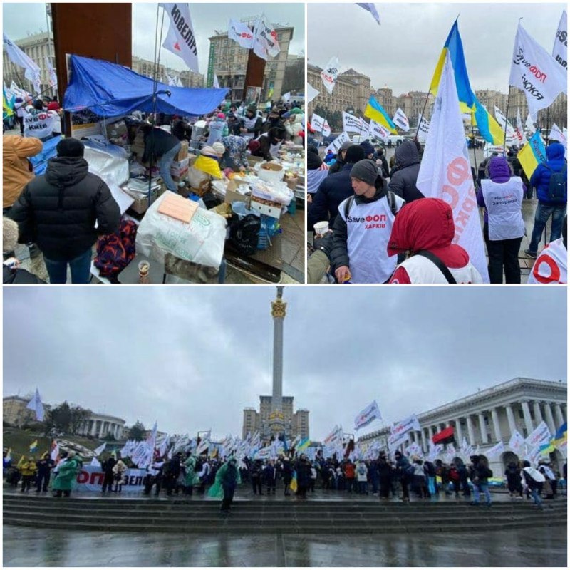 Протест ФОПов: на Майдане развернули полевую кухню (фото)