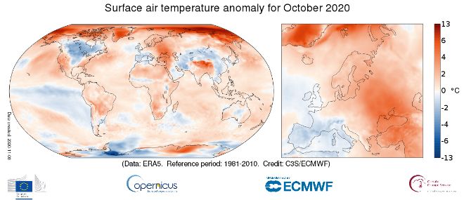 В Европе был отмечен самый жаркий октябрь за всю историю 